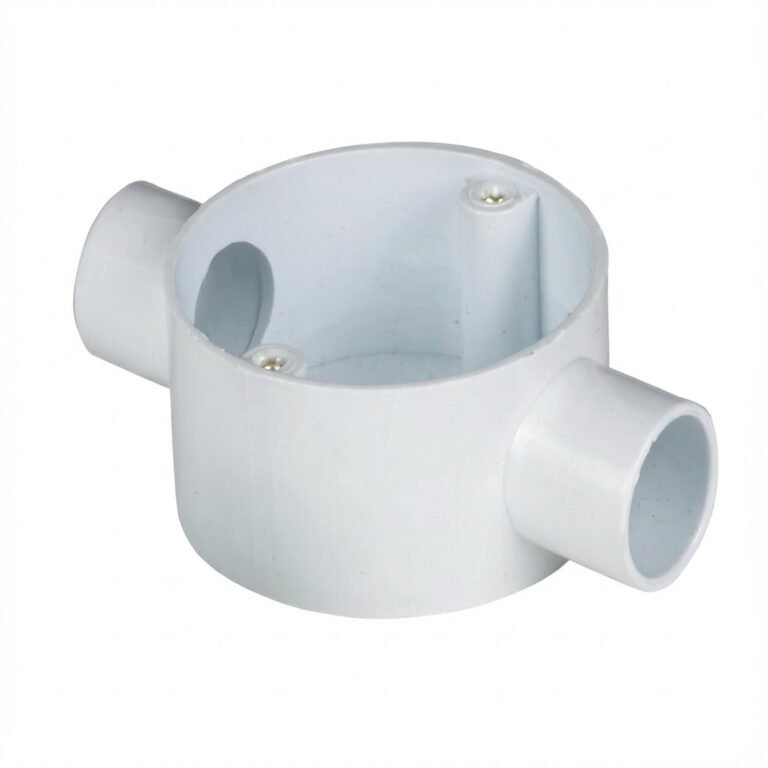 PVC Conduit 2-way PVC Junction Box with Reserved Opening (HaoCheng Brand) compliant with CE standards