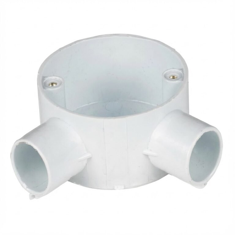 PVC Conduit 2-way Round PVC Junction Box (HaoCheng Brand) compliant with CE standards