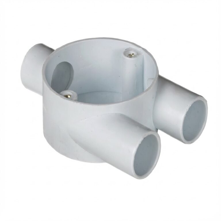PVC Conduit 3-way PVC Conduit Junction Box compliant with SASO standards - HaoCheng Building Materials