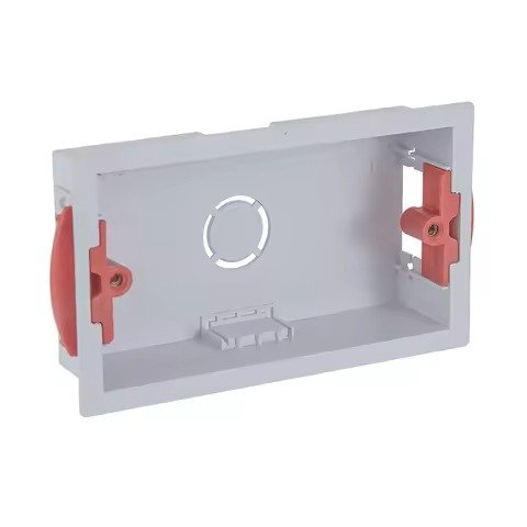 Single-gang Adjustable Depth Switch Socket Back Box (Grey+Red) compliant with RoHS standards