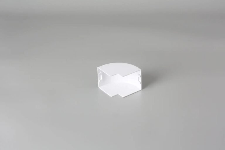 White PVC Exposed Wiring Trunking External Arc Angle Connector
