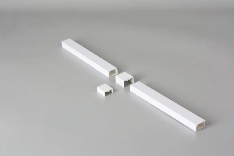 White PVC Exposed Wiring Trunking with Joint Cover Accessory