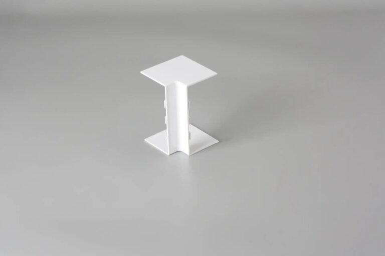 White PVC Exposed Wiring Trunking Big Internal Angle Connector (Single Component)
