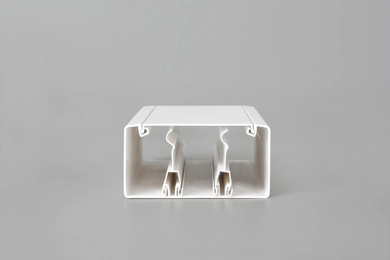 White PVC 2-Compartment Exposed Wiring Trunking