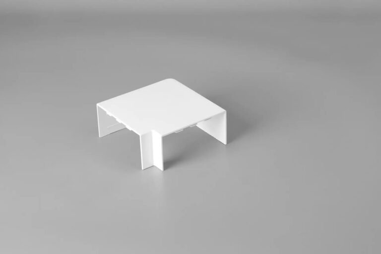 White PVC Compartment Trunking Flat Angle Connector (Single Component)