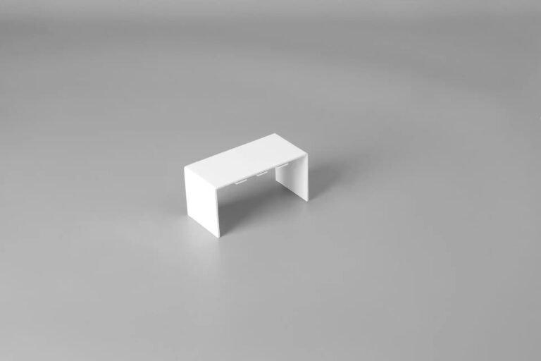 White PVC Compartment Trunking Joint Cover (Single Component)